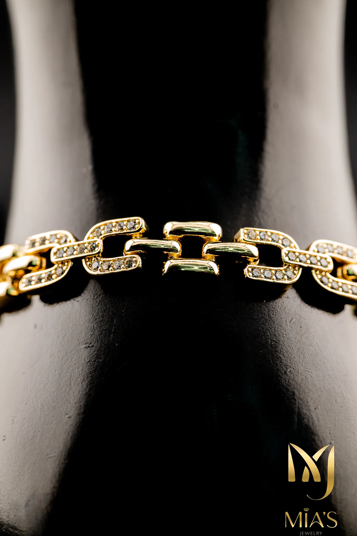 18K Gold Plated Sparkling Link Bracelet – "Luminous Elegance" - Image 2