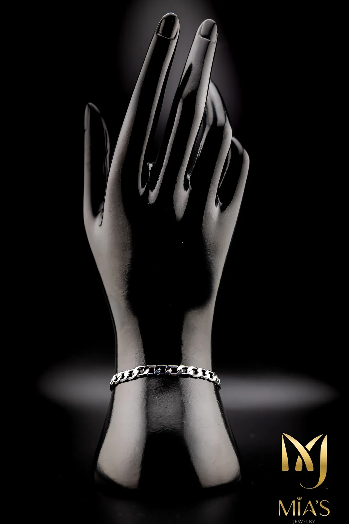 Men's Polished Silver Cuban Link Chain Bracelet – "Essential Strength" - Image 2