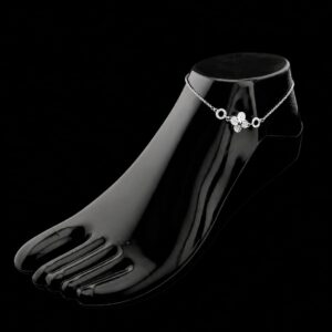 Women's Silver-Tone Crystal Cluster Anklet